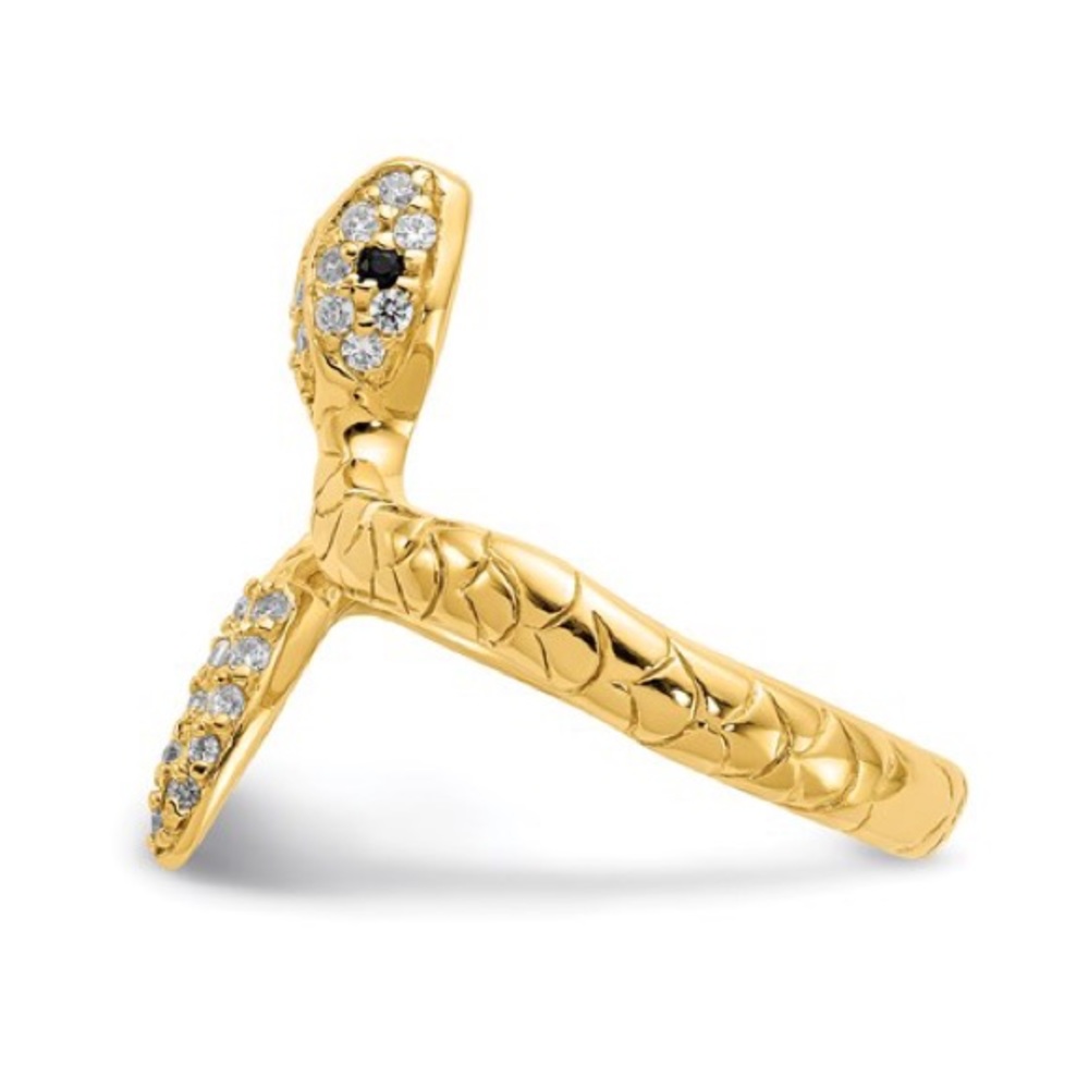 Snake Ring CZ Sterling Silver - Picture 4 of 6